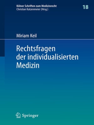 cover image of Rechtsfragen der individualisierten Medizin